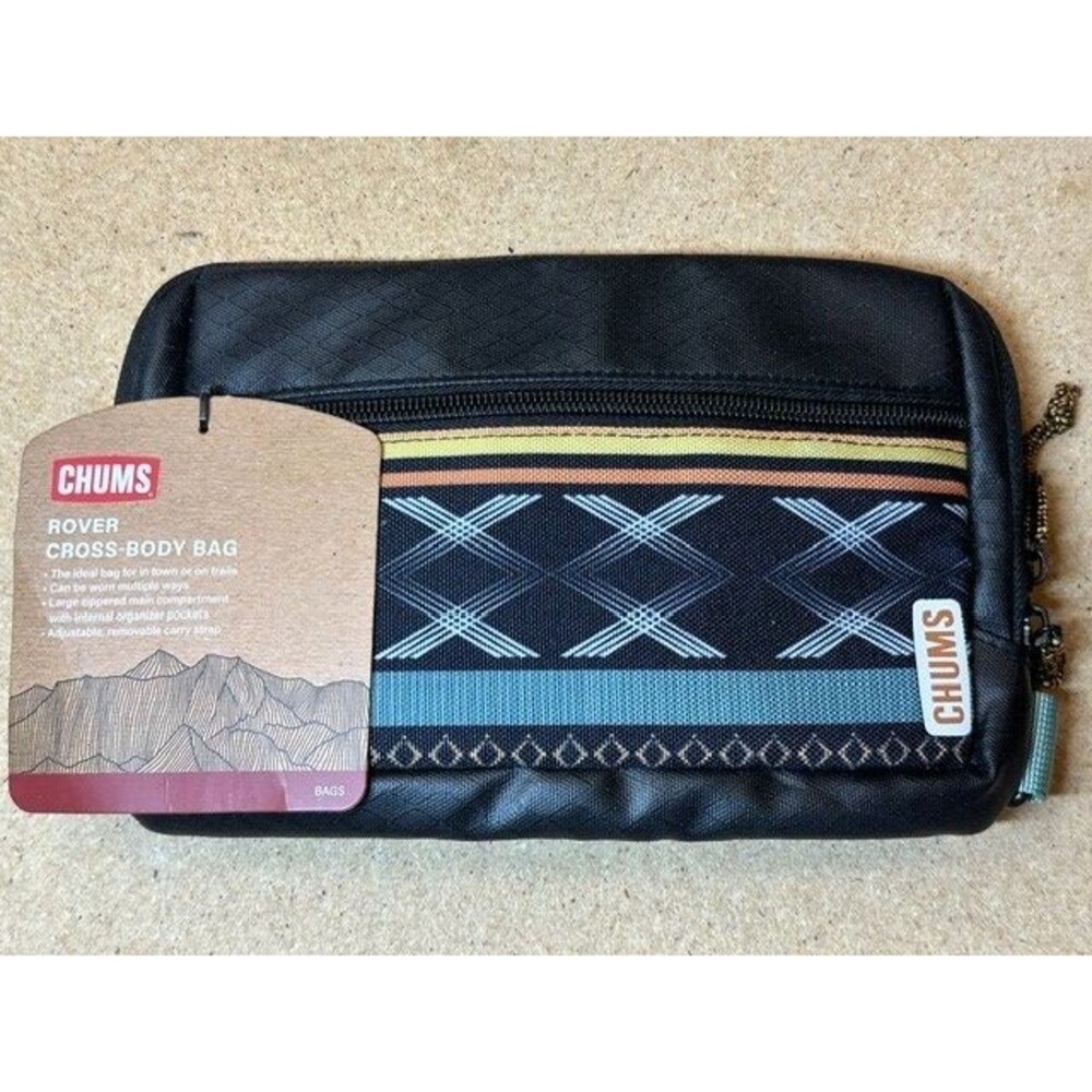 NWT CHUMS Rover Crossbody Bag Western Black Aztec Adjustable Strap Unisex